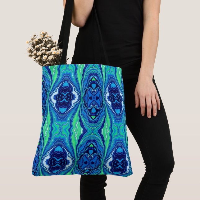 Blue Splash Large Tote Bag (Close Up)