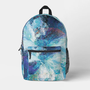 Blue Splash Printed Backpack