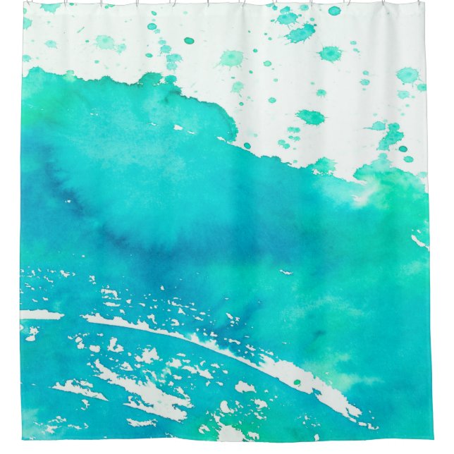 blue splash shower curtain (Front)