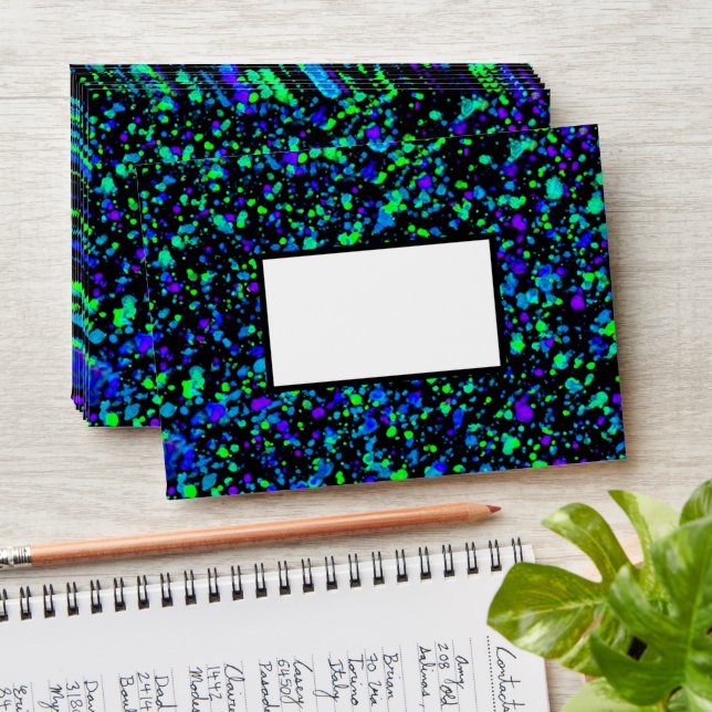 Blue Splatter - A6 Envelope (Stacked)