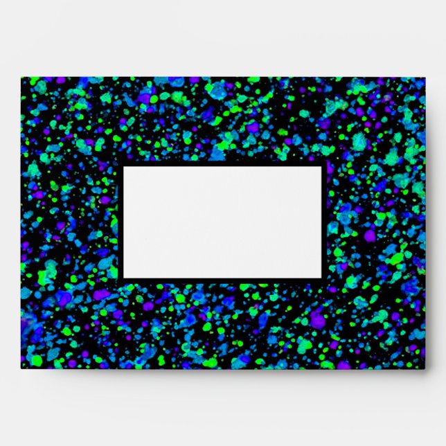Blue Splatter - A7 Envelope (Front)