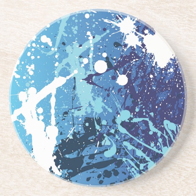 Blue Splatter Coaster (Front)