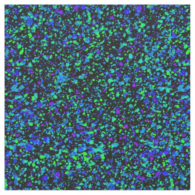 Blue Splatter - Combed Cotton Fabric (Close Up)