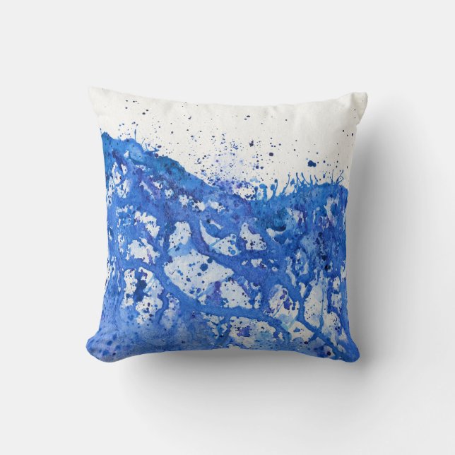 Blue Splatter Cushion (Front)