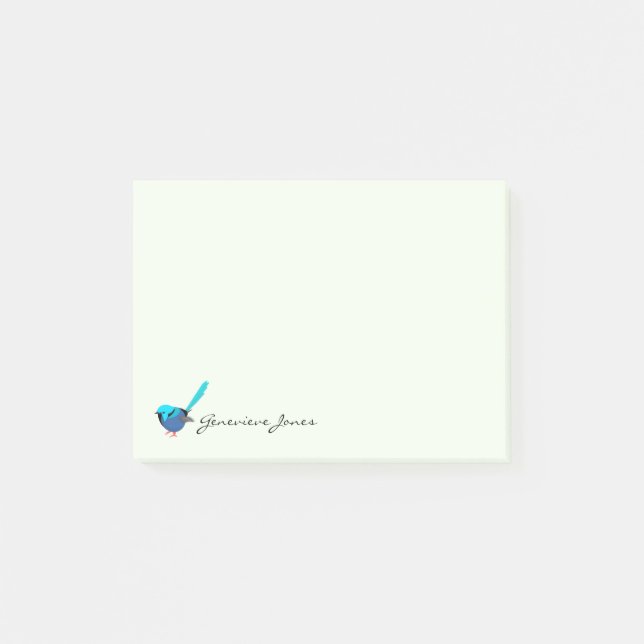 Blue Splendid Fairy Wren Post-it Notes (Front)