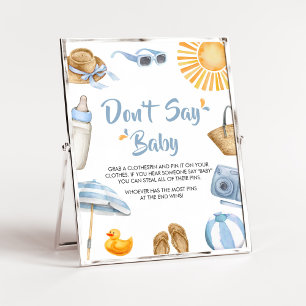 Blue Splish Splash Baby Shower Don't Say Baby Poster
