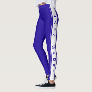 Blue Sport Leggings with Custom Colours and Text