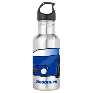 Blue sports car with airfoil illustration 532 ml water bottle