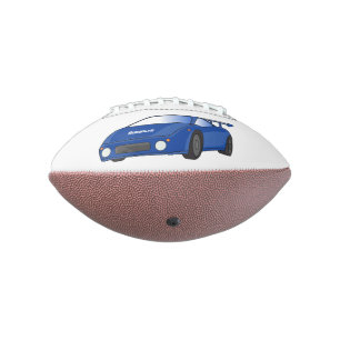 Blue sports car with airfoil illustration  football