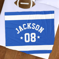 Blue Sports Jersey Name and Number