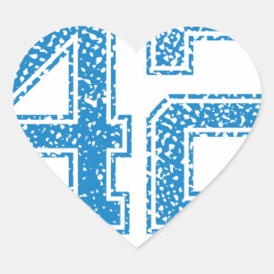 Blue Sports Jerzee Number 42 Heart Sticker
