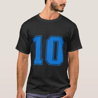Blue sports team uni number #10 premium tri-blend T-Shirt