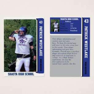 Blue Sports Trading  Card w/ Autograph