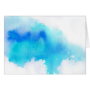 Blue spot, watercolor abstract hand painted