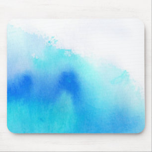 Blue spot, watercolor abstract hand painted mouse pad