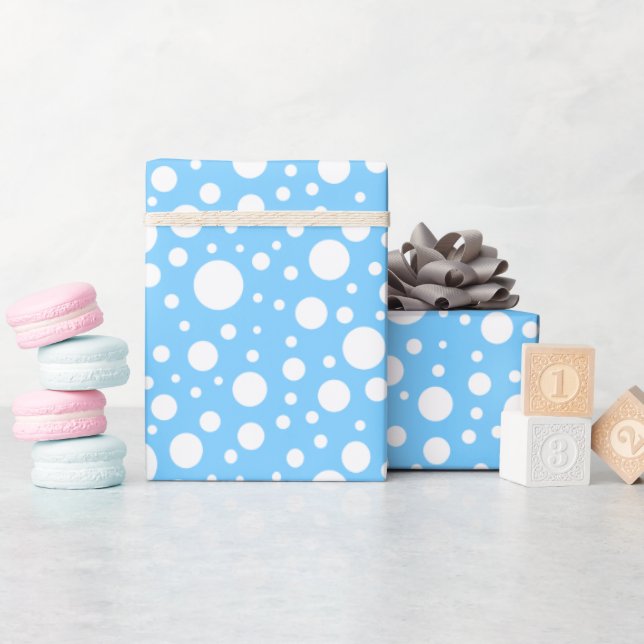Blue Spots Wrapping Paper (Baby Shower)