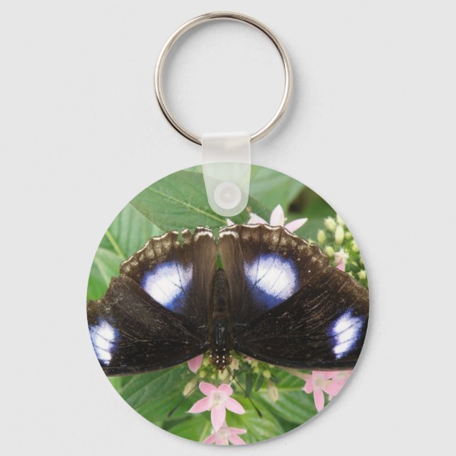 Blue Spotted Butterfly Keychain (Front)