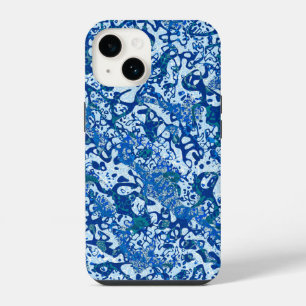 Blue Spotted Graphic Abstraction iPhone 14 Case