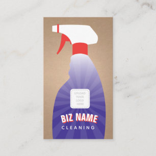 Blue Spray Bottle Cleaning Company Business Card