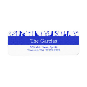 Blue Spring Blossoms Return Address Label