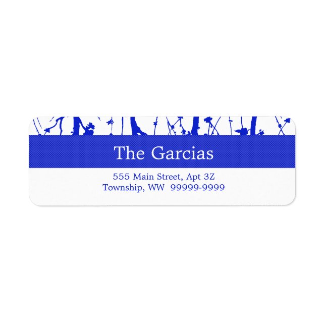 Blue Spring Blossoms Return Address Label (Front)