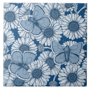Blue spring ceramic tile