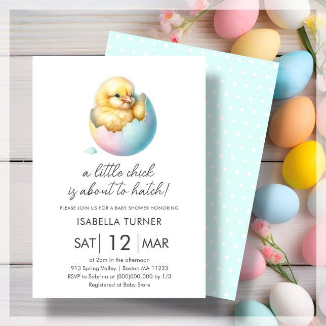 Blue Spring Chick Baby Shower Invitation (Creator Uploaded)
