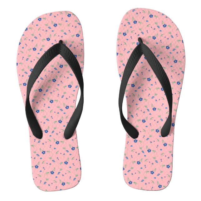 Blue Spring Floral Pattern | Floral beauty Thongs (Footbed)