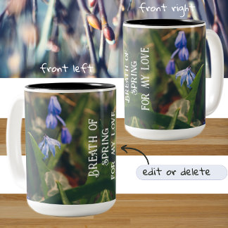 Blue Spring Flower Two-Tone Coffee Mug