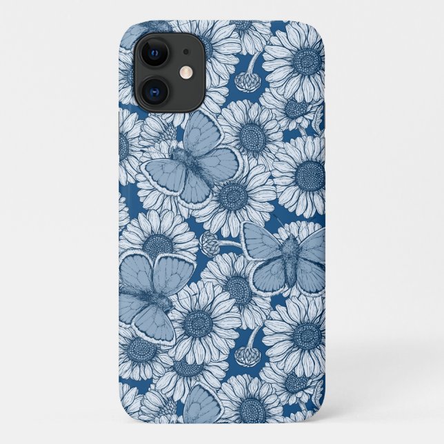 Blue spring, wild flowers, daisies Case-Mate iPhone case (Back)