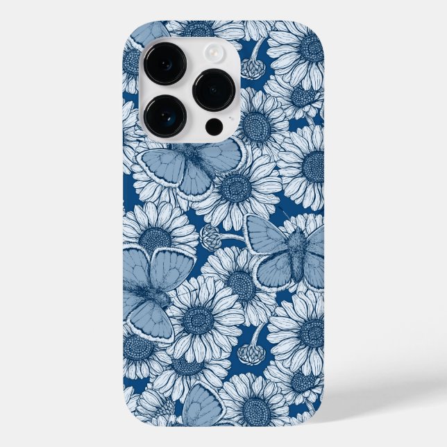 Blue spring, wild flowers, daisies Case-Mate iPhone case (Back)