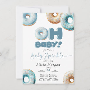 Blue Sprinkle Doughnut Baby Sprinkle Invitatio Invitation