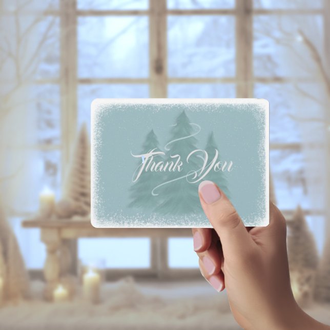 Blue Spruce Christmas Thank You Card (Creator Uploaded)
