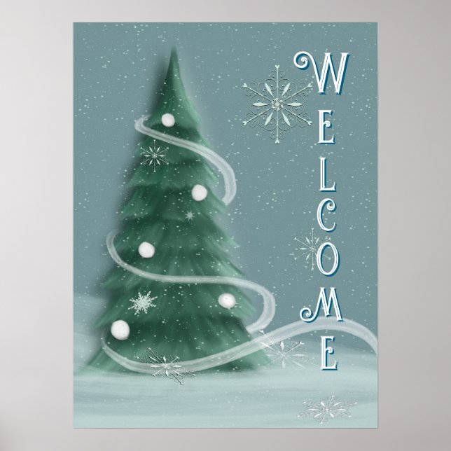 Blue Spruce Christmas Tree Welcome Poster (Front)