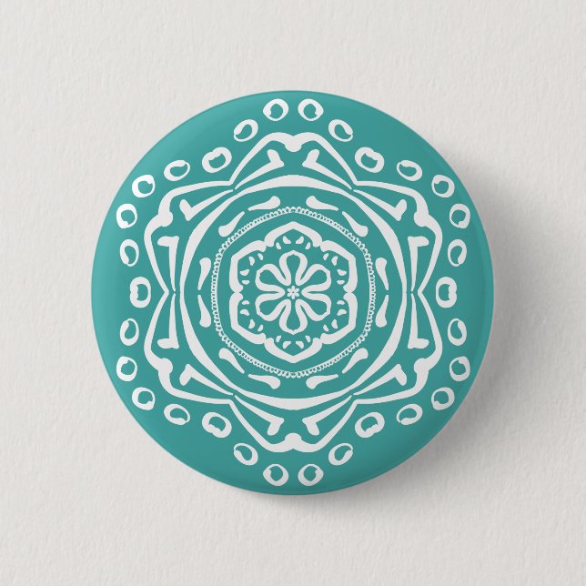 Blue Spruce Mandala 6 Cm Round Badge (Front)