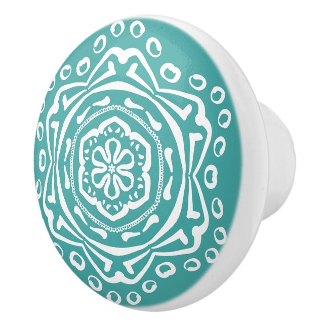 Blue Spruce Mandala Ceramic Knob (Right)