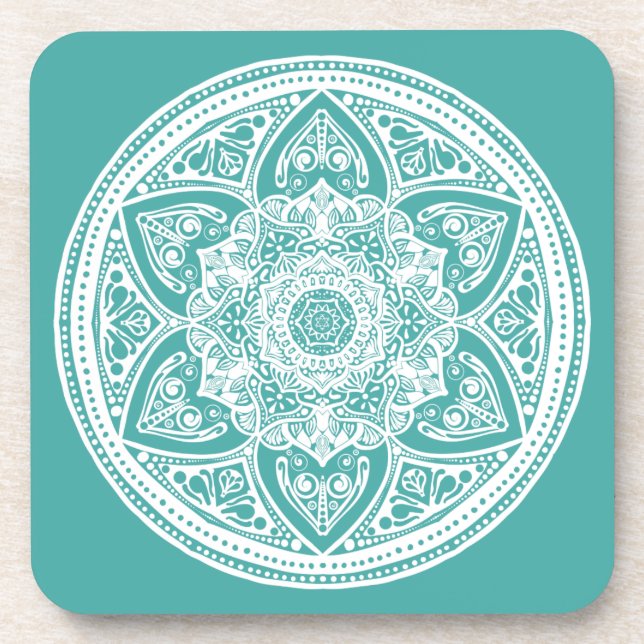 Blue Spruce Mandala Coaster (Front)
