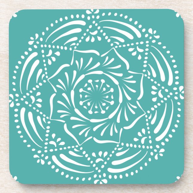 Blue Spruce Mandala Coaster (Front)
