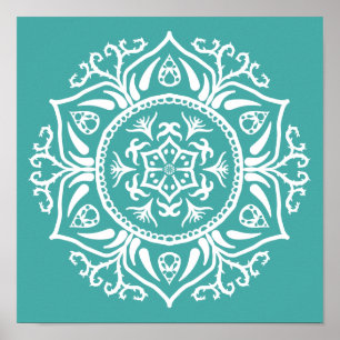 Blue Spruce Mandala Poster