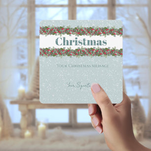 Blue Spruce Window to Winter Holiday Card