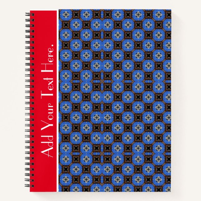 Blue Square Design Spiral Notebook (Front)