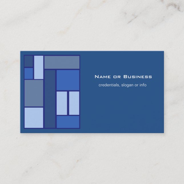 Blue Square Geometric - Emotion Form and Colour Business Card (Front)