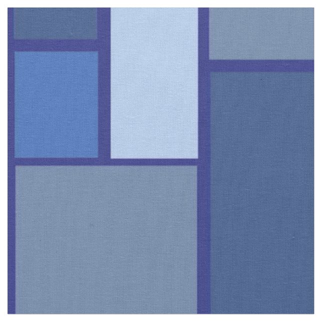 Blue Square Geometric - Emotion Form and Colour Fabric (Close Up)
