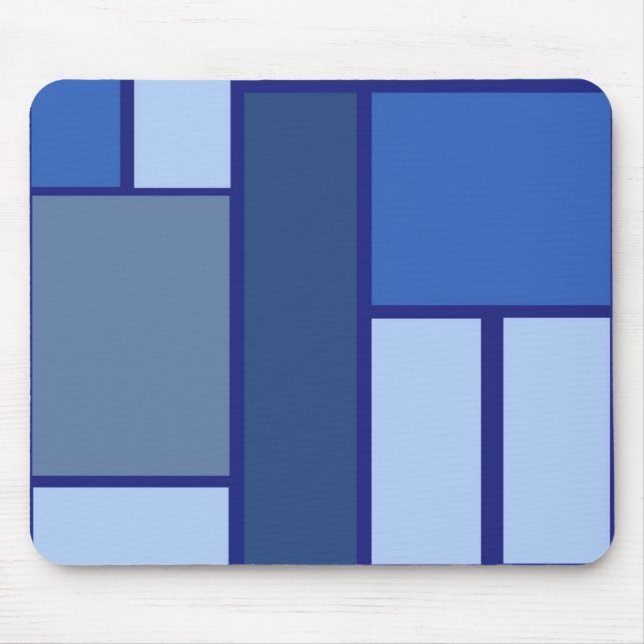 Blue Square Geometric - Emotion Form and Colour Mouse Pad (Front)