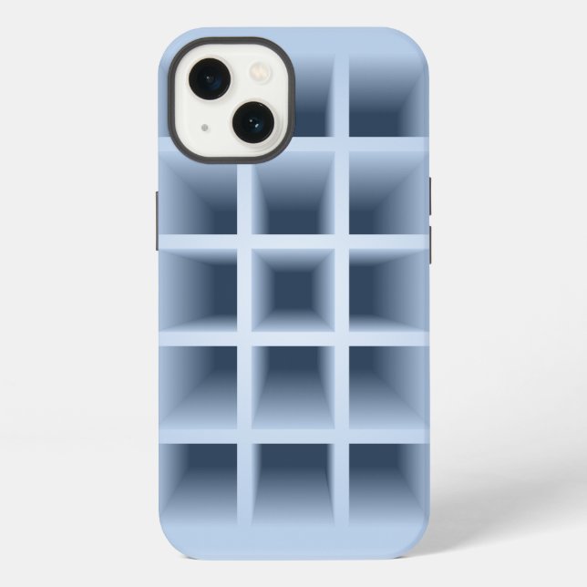 Blue square holes pattern iPhone case (Back)