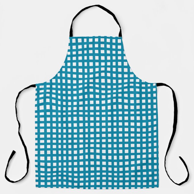 Blue square mesh grid  apron (Front)