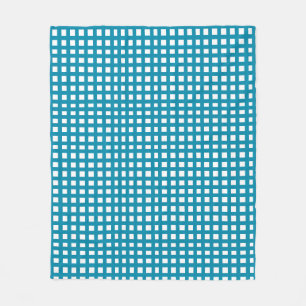 Blue square mesh grid  fleece blanket