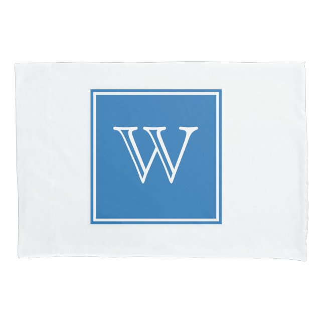 Blue Square Monogram Pillowcase (Front)