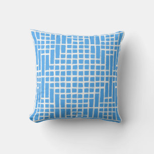 Blue Square Pattern Cushion