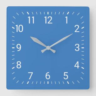 Blue Square Wall Clock